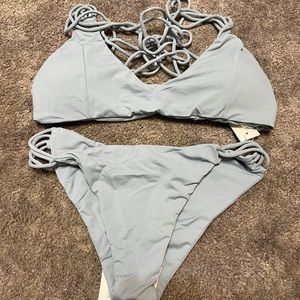 NWT Smoke Dusty Blue bralette bikini swimsuit